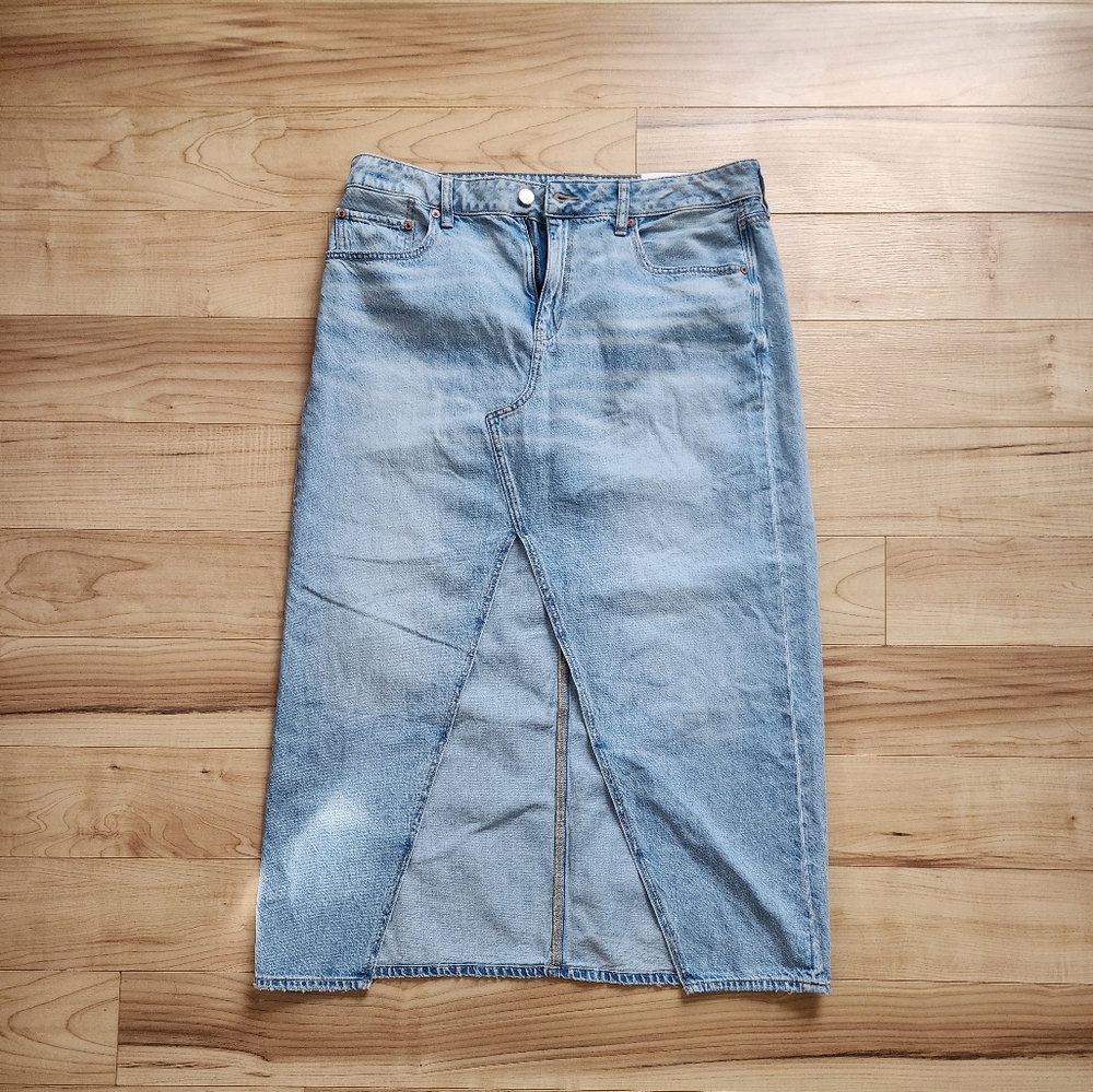 NWT american eagle low rise denim maxi skirt size 12